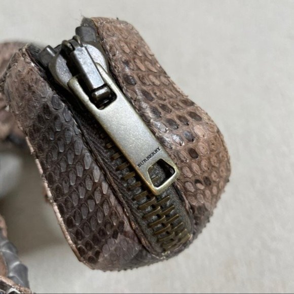 Burberry Python Snakeskin Brown Platform Strappy Sandals 10 - Picture 6 of 8